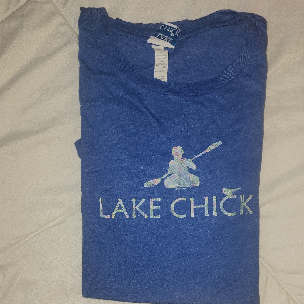 Womens Blue Graphic Short Sleeve Tee